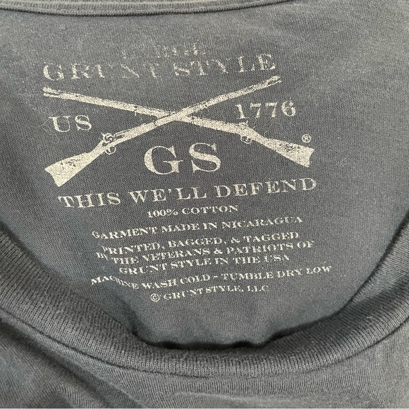 Grunt Style Infantry Tee Shirt Men’s Large Blue American Flag Patriot - Picture 6 of 6